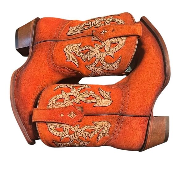 Corral Orange Leather Cowboy Boots(Size 8) - Picture 3 of 13